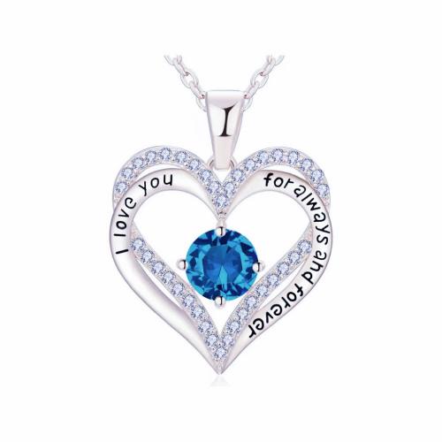 Cubic Zirconia Micro Pave Sterling Silver Necklace, 925 Sterling Silver, plated, micro pave cubic zirconia & for woman Approx 41-50 cm 