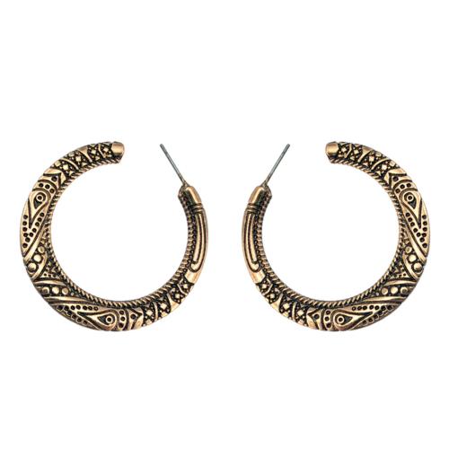 Zinc Alloy Stud Earring, Carved, vintage & for woman 