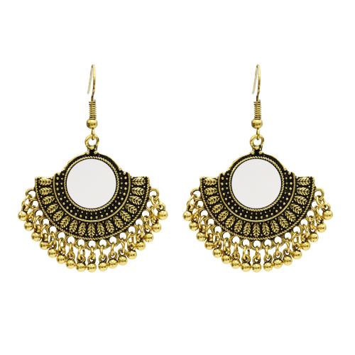 Glass Zinc Alloy Earring, with Glass, plated, vintage & for woman 