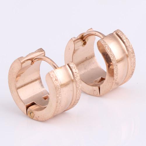 Titanium Steel Earrings, plated, Unisex, rose gold color 