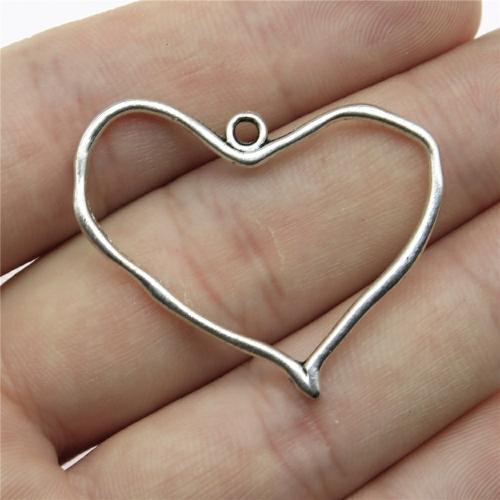 Zinc Alloy Heart Pendants, antique silver color plated, DIY 