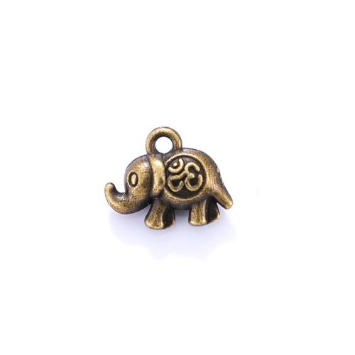 Zinklegierung Tier Anhänger, Elephant, plattiert, DIY, keine, 11x13mm, ca. 100PCs/Tasche, verkauft von Tasche