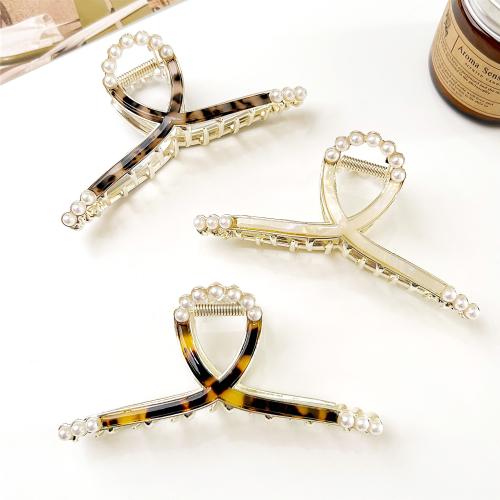 Hair Claw Clips, Acetate, with Plastic Pearl, fashion jewelry 