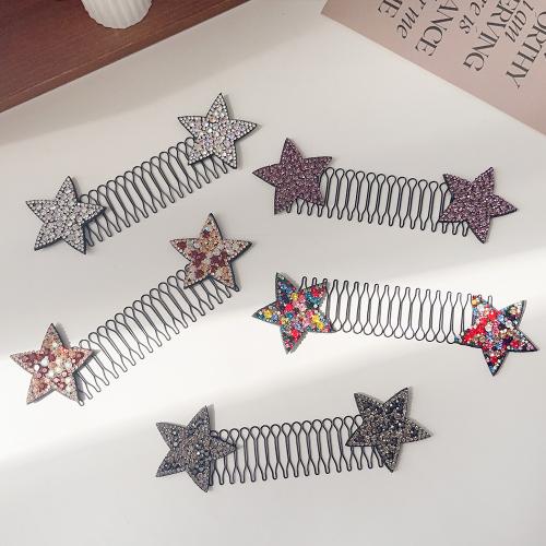 Decorative Hair Combs, Zinc Alloy, plated, fashion jewelry & with rhinestone 