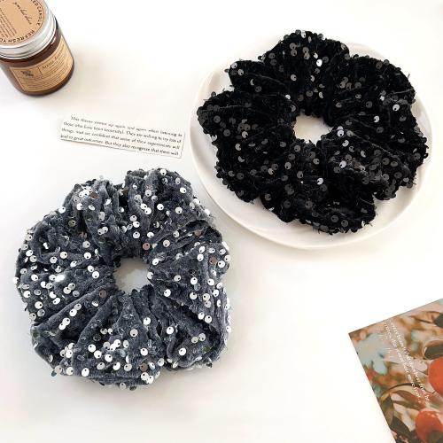 Hair Scrunchies, Cloth, with Sequins, fashion jewelry 