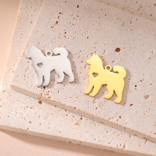 Stainless Steel Animal Pendants, 304 Stainless Steel, Dog, Vacuum Ion Plating, DIY [