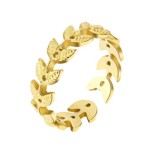 Anillos de Acero Inoxidable, acero inoxidable 304, trigopan, 18K chapado en oro, Joyería & para mujer, dorado, Vendido por UD