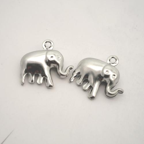 Stainless Steel Animal Pendants, 304 Stainless Steel, Elephant, DIY, original color [