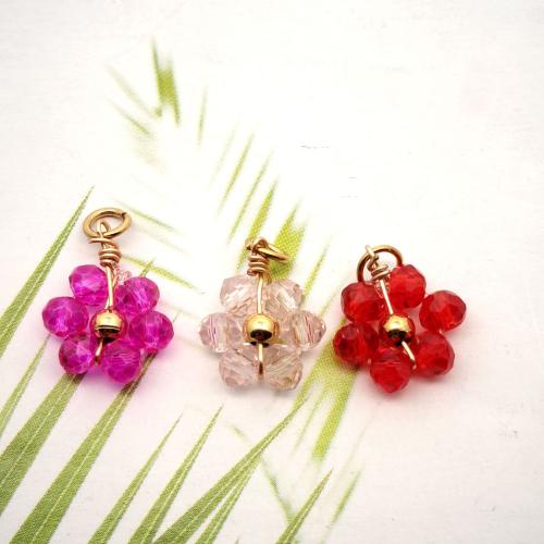 Stainless Steel Flower Pendant, 304 Stainless Steel, with Crystal, fashion jewelry & for woman [