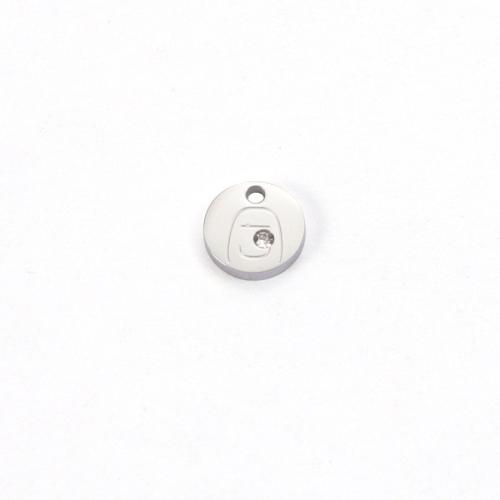 Rhinestone Stainless Steel Pendants, 304 Stainless Steel, Flat Round, Vacuum Ion Plating, DIY & with rhinestone Approx 1mm [