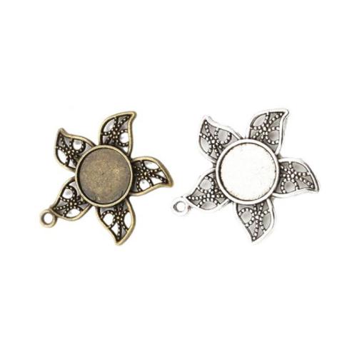 Zinc Alloy Pendant Cabochon Setting, Starfish, Vacuum Ion Plating, DIY inside diameter 12mm, Approx 