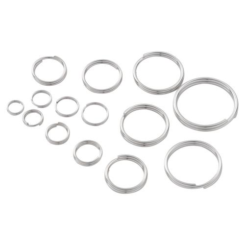 Stainless Steel Key Split Ring, 304 Stainless Steel, Vacuum Ion Plating, DIY 