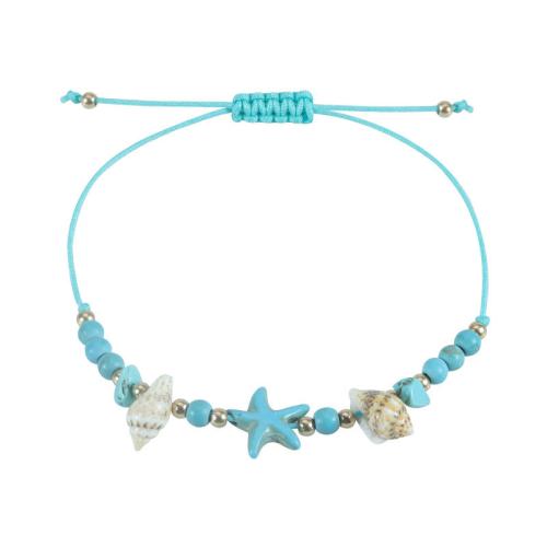 Shell Bracelet, with Polyester Cord & Acrylic, Starfish, handmade, ocean design & Unisex Approx 3.4-11.8 Inch 