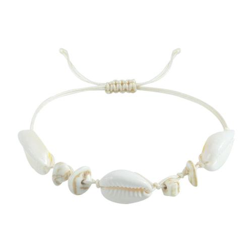 coquille bracelet, avec cordon de polyester, fait à la main, conception océan & unisexe, plus de couleurs à choisir Environ 4.72-11.8 pouce, Vendu par PC