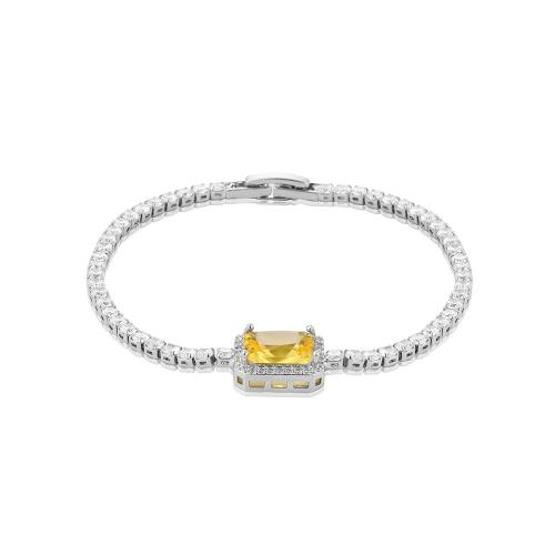 Cubic Zirconia Micro Pave Brass Bracelet, fashion jewelry & micro pave cubic zirconia & for woman Approx 19 cm 