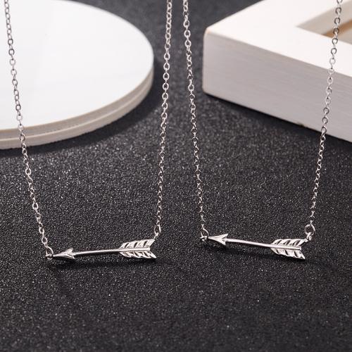 Sterling Silver Jewelry Necklace, 925 Sterling Silver, Arrow, fashion jewelry & for woman Approx 45 cm 