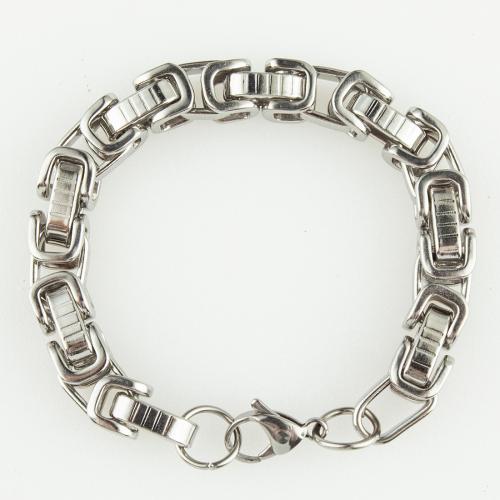 Stainless Steel Chain Bracelets, 304 Stainless Steel, fashion jewelry & Unisex, original color, 8mm Approx 18 cm 