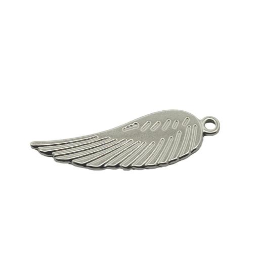 Stainless Steel Wing Shape Pendant, 304 Stainless Steel, DIY, original color [