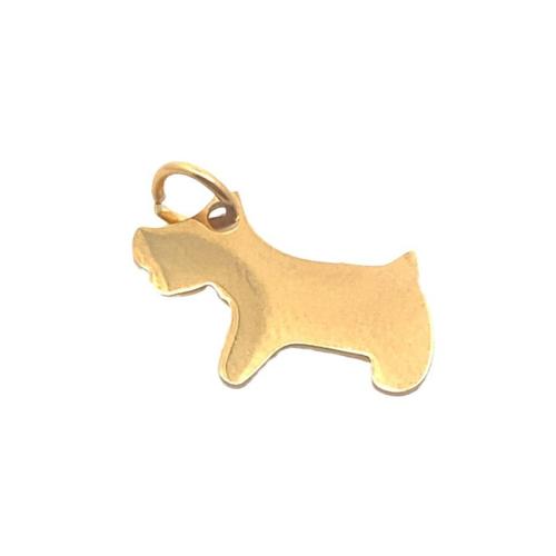 Stainless Steel Animal Pendants, 304 Stainless Steel, Dog, DIY, golden [