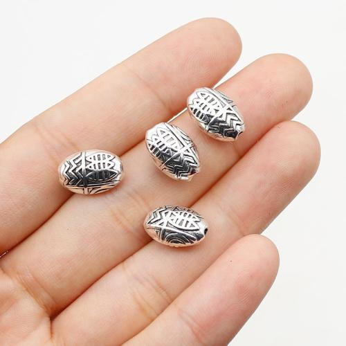 Zinc Alloy Jewelry Beads, Oval, silver color plated, DIY Approx 1mm, Approx 