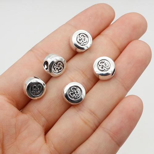 Zinc Alloy Spacer Beads, Flat Round, silver color plated, DIY Approx 4mm, Approx 