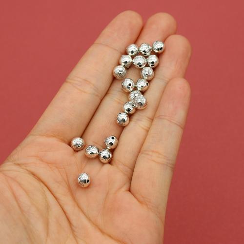 Zinc Alloy Spacer Beads, Round, silver color plated, DIY Approx 1mm, Approx 