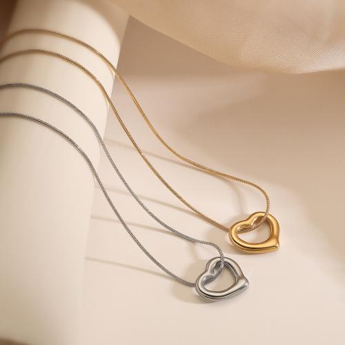 Titanium Steel Jewelry Necklace, with 5cm extender chain, Heart, plated, fashion jewelry cm 