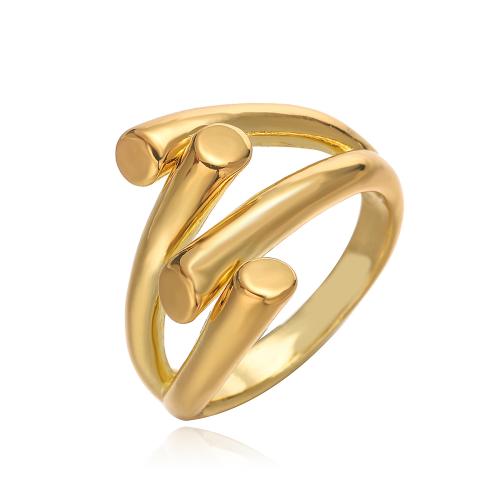 Brass Finger Ring, gold color plated, fashion jewelry, golden, Ring inner ~19mm 