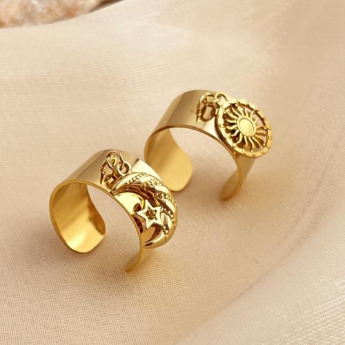 Anillos de Acero Inoxidable, acero inoxidable 304, con Acero inoxidable 201, Joyería & diferentes estilos para la opción & para mujer, dorado, Vendido por UD