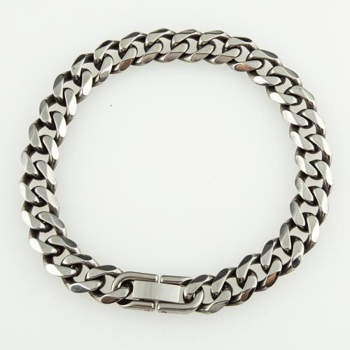 Stainless Steel Chain Bracelets, 304 Stainless Steel, fashion jewelry & Unisex 9mm Approx 21 cm 