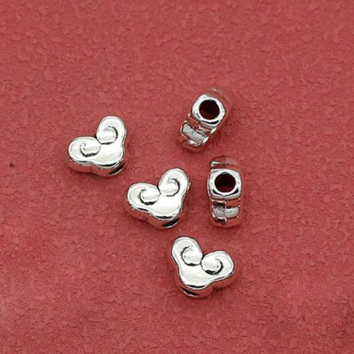 Zinc Alloy Spacer Beads, Cloud, silver color plated, DIY Approx 2.3mm, Approx 