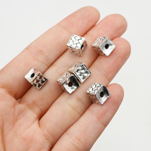 Zinc Alloy Spacer Beads, Cube, silver color plated, DIY Approx 2mm, Approx 