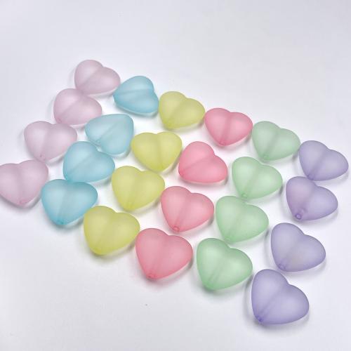 Frosted Acrylic Beads, Heart, DIY Approx 3mm, Approx 