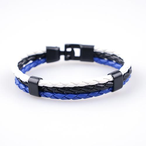 PU Schnur Armbänder, Zinklegierung, mit PU Leder, unisex, keine, Länge:ca. 21 cm, verkauft von PC