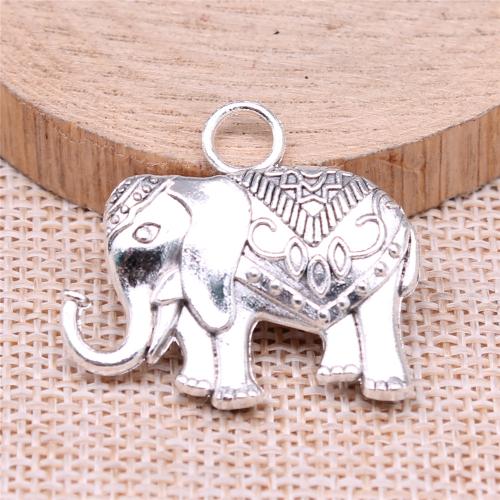 Zinklegierung Tier Anhänger, Elephant, plattiert, DIY, keine, 28x31mm, verkauft von PC