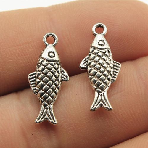 Zinklegierung Tier Anhänger, Fisch, plattiert, DIY, keine, 20x8mm, verkauft von PC