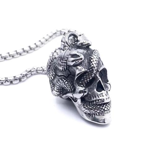 Stainless Steel Jewelry Necklace, 304 Stainless Steel, Skull  & for man 