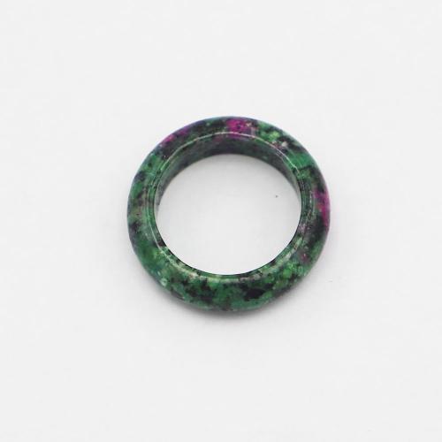 Gemstone Finger Ring, Ruby in Zoisite, Donut, Unisex, mixed colors, 6mm, US Ring 