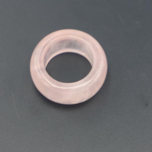 Anillo de dedo de cuarzo, cuarzo rosado, Donut, unisexo, Rosado, 12mm, tamaño:9, Vendido por UD