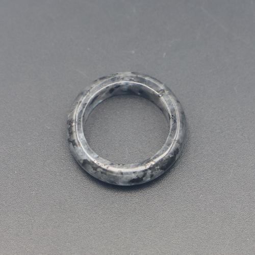 Gemstone Finger Ring, Labradorite, Donut, fashion jewelry & Unisex, white and black, 6mm, US Ring 