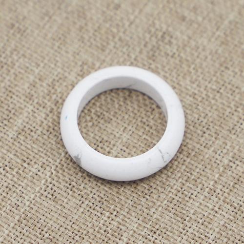 Gemstone Finger Ring, Howlite, Donut, fashion jewelry & for woman, white, 6mm 