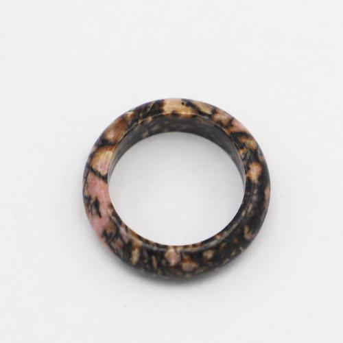 Gemstone Finger Ring, Rhodochrosite, Donut, Unisex mixed colors, 6mm 