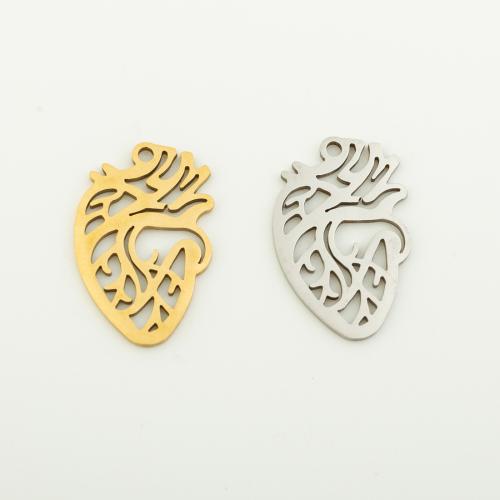 Stainless Steel Heart Pendants, 304 Stainless Steel, plated, DIY Approx 1mm 