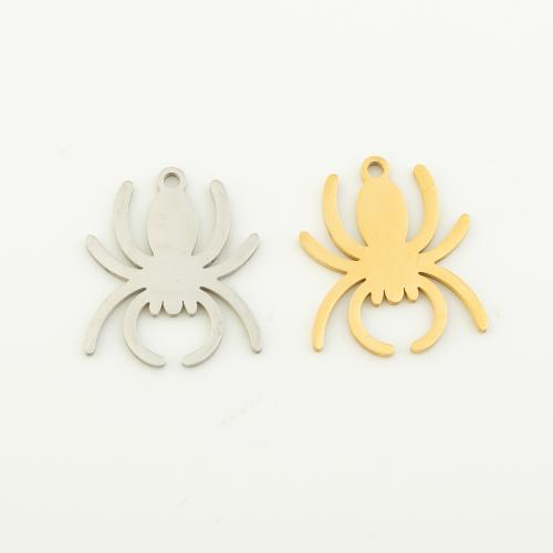 Stainless Steel Animal Pendants, 304 Stainless Steel, Spider, plated, DIY Approx 1mm [