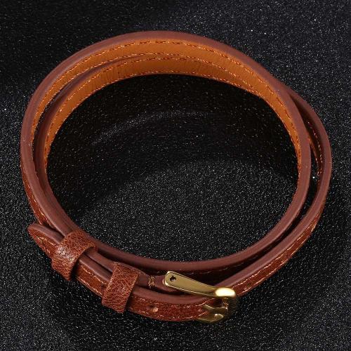 PU Schnur Armbänder, 304 Edelstahl, mit PU Leder, Vakuum-Ionen-Beschichtung, unisex, keine, verkauft von PC