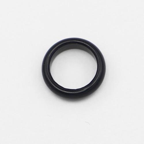 Gemstone Finger Ring, Obsidian, Donut, Unisex black, 6mm 