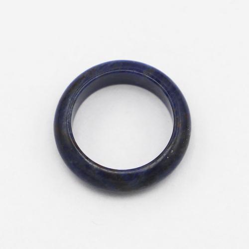 Gemstone Finger Ring, Sodalite, Donut, Unisex, blue, 6mm, US Ring 