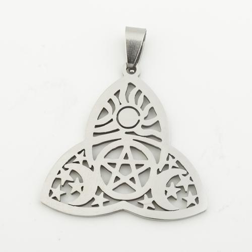 Stainless Steel Hollow Pendant, 304 Stainless Steel, silver color plated, DIY, silver color Approx 4mm [