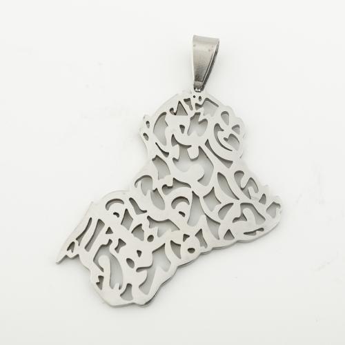 Stainless Steel Hollow Pendant, 304 Stainless Steel, silver color plated, DIY, silver color Approx 4mm [