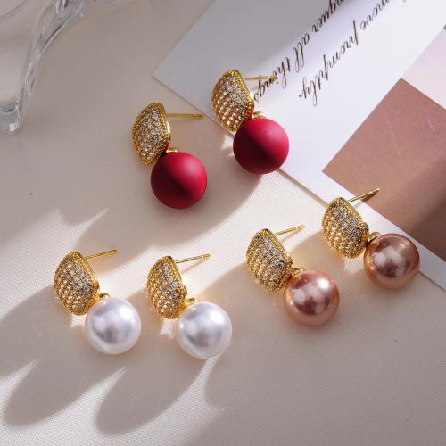 Rhinestone Brass Drop Earring, plated, fashion jewelry & with rhinestone 